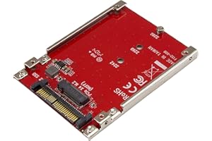 StarTech.com Adapter M.2 do U.2, dla SSD M.2 PCIe NVMe, Adapter PCIe M.2 do 2.5" U.2 (SFF-8639), Konwerter SSD M2, Czerwony (U2M2E125)