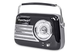 Madison - FREESOUND-VR40B - 30W Vintage Long Battery Radio z Bluetooth, USB i FM - Czarny