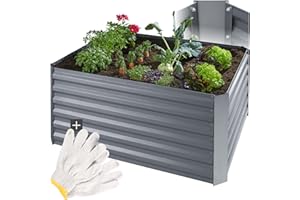 TecTake® Orto Rialzato, 600l, Zincato,120 x 90 x 57 cm, Struttura in Acciaio Zincato, Base Aperta, Perfetto per Verdure, Erbe Aromatiche e Fiori, Montaggio Rapido, Alta Stabilità, Giardino Rialzato