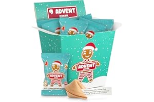 ‎SCHÖNE GÜTER Glückskekse Weihnachten Adventskalender Füllung 9 Glückskekse für Adventskalender zum Befüllen, mit Lebkuchengeschmack, im Display, Nikolaus Geschenk, Wichteln Geschenk, Geschenkverpackung