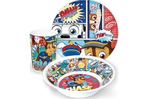 Barbo Toys - Paw Patrol Mealtime Set – Geschirr Set für Babys und Kleine Kinder – ESS-Set mit Teller, Schüssel und Tasse für Kinder- Abbildungen von Paw-Patrouille - Offizielles Paw Patrol