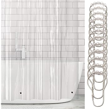 Wasserdichter Duschvorhang Aus Polyester – 183 X 183 Cm Mit 12 Haken