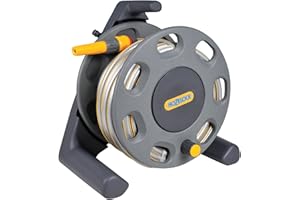 HOZELOCK LTD HOZELOCK - Compact Hose Reel 20m : Integrated Handle, Supplied with 15m of Multi-purpose Hose, Fittings and Nozzle, Max. Capacity 30m [2412R3444]