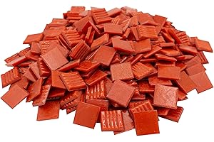 mosamare Mosaiksteine zum Basteln - Bunte Farbvarianten - (2x2 cm, 900g, ca. 340 St.) - Glasmosaik - Keine Kunststoffverpackung - Rot