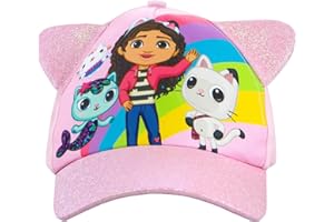 DreamWorks Gabby’s Dollhouse Kids Cap | Girls Baseball Cap | Baseball Caps | Glitter Summer Hats for Girls | One Size Pink