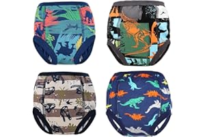 FLYISH DIRECT Culotte Apprentissage propreté Garcon Culotte dapprentissage Culotte d Apprentissage Enfant 6 Ans, Pur Coton, Dinosaur, Lot de 4