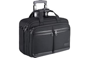 ‎KROSER KROSER Trolley Business, Hand Luggage Suitcase with Wheels, Up to 17.3 Inch Laptop, Waterproof Overnight Rolling Bag with RFID Pockets for Travel, School, Men, Women, Black, Multi-Way, black