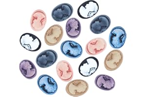 CHGCRAFT 48 Pezzi 6 Stili Vintage Lady Head Resin Cameo Flatback Cabochons per Fai da Te Ciondolo Craft Ovale Colore Misto