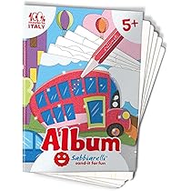 Album Sabbiarelli Pâques - 5 Feuilles Préencollées à Colorier Au Sable (sable Non Inclus), DIY Dès 5 Ans