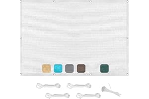 SUNLIMEI Toldo Vela de Sombra Rectangular 2 x 3 m Rectangular Tejido de Protección Solar Protección UV 98% con Ojales Cuerda para Patio, Plantas Flores, Balcón, Blanco