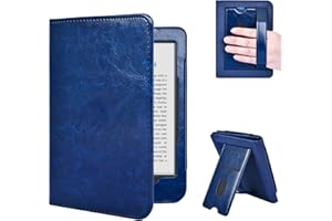 E NET-CASE Custodia per Kobo Clara BW (2024) / Kobo Clara Colour (2024) / Kobo Clara 2E (2022) eReader – Custodia in pelle PU di alta qualità per auto Sleep/Wake con fessura per carte e cinturino da