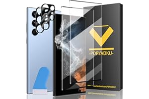 MKEKE 2 Stück für Samsung Galaxy S22 Ultra Panzer Schutz Glas Folie , 2 Stück Linsenfolie Schutz, Fingerabdruck-ID Unterstützen, 9H Härte, HD Displayfolie