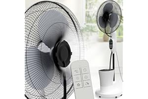 aktimeo NEU Ventilator mit Wasserkühlung, Standventilator sehr leise mit Fernbedienung, Luftkühler mit Timer-Funktion, Drei Geschwindigkeiten, Schwenk- und Neigefunktion, weiß