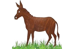 ‎ROSTIKAL Rostikal Gartendeko Rost Esel Figur 30 x 27 cm Metall Deko Wohnzimmer Tierfigur Garten