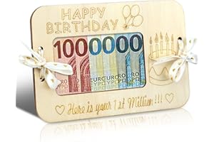 TAKULA Decoración Cumpleaños de Madera Regalar Dinero,Regalos Personalizados Feliz Cumpleaño,Happy Birthday Decoracion|18 * 12CM