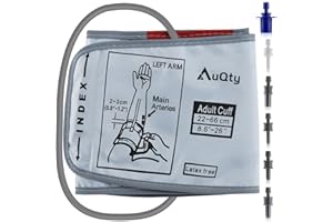AUQTY 22-66cm(8.6-26 Inches) XXL Blood Pressure Cuff with 6 Connectors, Extra Large BP Replacement Cuff Compatible All Automatic Blood Pressure Monitors, for Normal and Big Arms (BP Cuff Included Only)