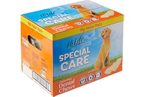 HILIFE Special Care Original Daily Dental Chews for Dogs, For Healthier Gums, Whiter Teeth & Fresher Breath, Help Reduce Tartar Build Up, 1kg Bulk Box (60 Count)