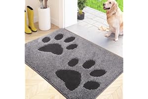 FCSDETAIL Paillasson Interieur 50 x 80 cm, Tapis d'Entrée Antidérapant et Lavable en Machine, Tapis de Sol Douces Absorbantes pour Chien, Entrée, Porte, Couloir