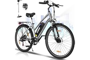 ELEKGO Bicicleta Eléctrica para Adultos Unisex, 28" E-bike Bici Eléctrica Urbana con Batería Extraíble de 36V12Ah, Motor de 250W, 7 Velocidades, Ebike Bicicletas Pedaleo Asistido Alcance Hasta 35-90KM