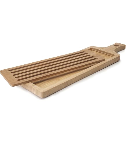 Planche à Pain Bambou Zeller Avec Couteau Intégré - 39,5x23,5x4 Cm