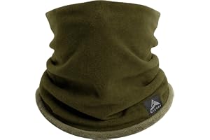 GXCROR Vinter halsvärmare, vändbar fleece damask halsduk, vindtät ansiktsmask för män och kvinnor