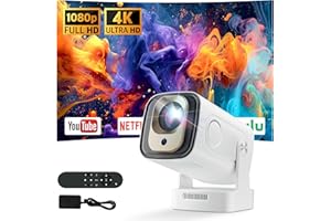 BEE&FLOWER Mini Projecteur 4K Videoprojecteur Portable - 1080P Full HD Projecteur Vidéo WiFi 6 Android 11, 12000 Lumen Assistant Google Compatible TÉLÉPhone/PC/Lap/Stick/Home Cinéma