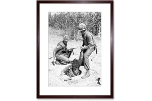 WEE BLUE COO The Art Stop War Vintage Photo Vietnam USA Gas Mask Soldier Framed Print F97X7636