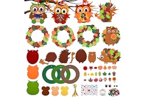 MAIBAOTEMBT Kits Bricolage Couronne Feutres Automne, 9 Pièces Bricolage en Feutre D'automne pour Enfants, bricolage couronne Feutre Automne pour Enfants, Couronnes d'automne pour enfants, Thanksgiving