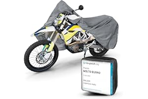 WALSER telo coprimoto XL in robusto PVC, Premio Molto Buono* telo impermeabile, telo compatibile con vespa/scooter/motorino, moto, copertura moto per esterno, telo coprimoto grigio 255x110x135cm