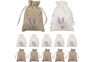 EULERYOO Sacchetti Profumati Lavanda Sacchetti di Lavanda 10 Pezzi Sacchetti di Asciugatrice di Lavanda Borsa per Lavanda in Cotone e Lino con Coulisse per Lavanda Spezie ed Erbe Aromatiche