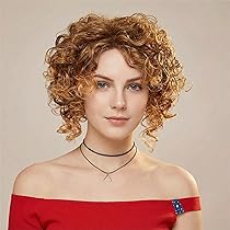 Parrucche Corte Afro Crespe Ricci Per Donne, Parrucca Piena E