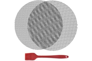 BAIYA BBQ Griglia Tappetini,Tappetino A Rete Barbecue Riutilizzabili,2 Pz Barbecue BBQ Grill Mat Antiaderente,per Griglia A Carbone A Gas O Elettrica