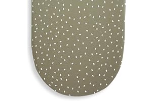 The Little Green Sheep - Moses Basket Baby Crib Fitted Sheets for the Nursery, Organic Cotton, Breathable, Super Soft and Luxurious, Neutral for Boys and Girls (35cm x 75cm) (Juniper Rice)