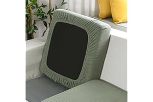 SYLC Sofa Sitzkissenbezug Stretch Sitzkissenschutz Elastischer Kissenbezüge, Husse Überzug Bezug Für Sofa Sitzkissen, rutschfest Stoff Tartan (Grün,4-Sitzer Groß)