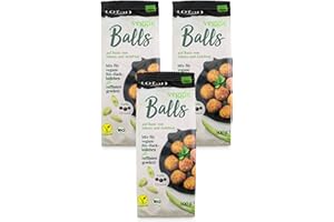 ‎LOTAO Würzige LOTAO Veggie Balls - 3x100g Mix für vegane Frikadellen | Veganer Fleischersatz für Bouletten, Bratlinge, Hackbällchen aus Erbsenprotein + Jackfruit | Vegane BIO Lebensmittel ohne Zusätze