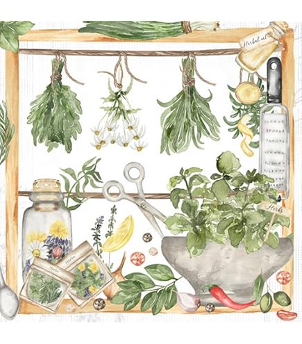 Ambiente Servietten Happy Gardening – 20 Stück, 33x33 Cm, Sommerliches Motiv, Für Serviettentechnik