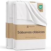 Green Mark Classic Sheets - Set of 2 Flat Sheets 100% Cotton, No Elastic Corners, Soft on the Skin, Easy to Care, Washable at