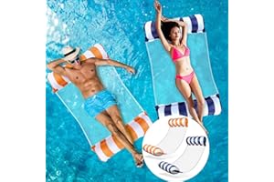 Sitbfoam 2 Stück Luftmatratze Wasser Hängematte, Luftmatratze Pool Zubehör Spaß, 4 In 1 Hängematte Schwimmbad Strand Wasser Loung Erwachsene und Kinder