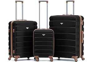 Flight Knight Set of 3 Lightweight 4 Wheel ABS Hard Case Suitcases Cabin & Hold Luggage Options Approved for Over 100 Airlines Including easyJet, British Airways, Ryanair, Jet2 & Many More