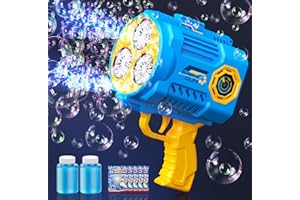 Glangeh Pistolet à Bulles de Savon, 36 Trous Machines à Bulles de Savon 10000 Bulles/min avec Solution de Bulles, Machine a Bulles pour Enfant (3+ Ans)/Adultes, Cadeau Fête/Mariage/Intérieur/Extérieur