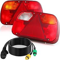 Warmfay Aanhanger-Achterlichten 12V Universeel - Achterlichtenset Met 13-polige Stekker En 5m Kabel, E11 Gecertificeerd