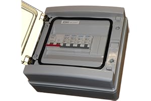 A1 ELECTRICS A1ELECTRICS.COM IP65 Consumer Unit with 100 Amp Isolator Switch and 4 x Circuit Breakers 6A 10A 16A 32A Electrical Supply Outdoor IP65 Weatherproof