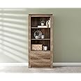 GFW Canyon 2 Drawer Oak Bookcase, Tall Free Standing Book Display Shelving Unit With Storage For Living Room, Dining Room Or Hallway, Oak, W79.2cm x H177.3cm x H39.5cm