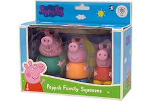 DQB DEQUBE Peppa Wutz Peppa Wutz Badespielzeug-Set, 3 Stück, inkl. Mama, Papa und Peppa (DeQube 919D00046)