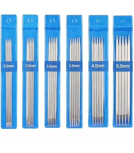 Bamboe breinaalden 35 mm - set van 2x stuks - hout - hobby/knutselen
