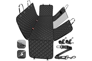 RAGI pokrowiec na siedzenie samochodowe – mata dla psa z osłoną boczną – uniwersalny roz-miar - łatwa instalacja – pokrowiec do auta na tylne siedzenie dla psów – 145 x 138 cm, czarny