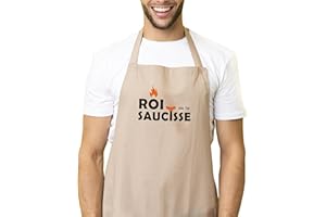 Kiribou Tablier de Cuisine Drôle « Roi de la Saucisse » - Cadeau Pour Les Maîtres du Barbecue