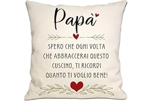 BOMMEX Papà Spero che ogni volta che abbracci questo cuscino ti ricorda quanto ti amo Cuscino Cover Regalo di papà da figlia figlio Papà Regalo di ricordo Compleanno Festa del papà Regalo di Natale (papà)