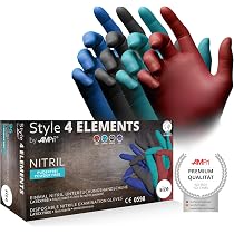 Guantes De Nitrilo Desechables - 100 Unidades Talla S Color Grafito | Sin Polvo, Sin Látex, Apta Para Alimentos