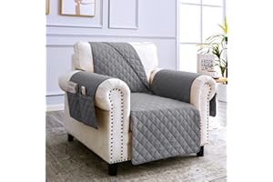 ‎SEVI'S sevi's Sesselschoner für Relaxsessel - Sofabezug Wasserdichter - Kratzfest - Fleckenresistent - Sesselbezug mit Armlehne 1 Sitzer - Hellgrau